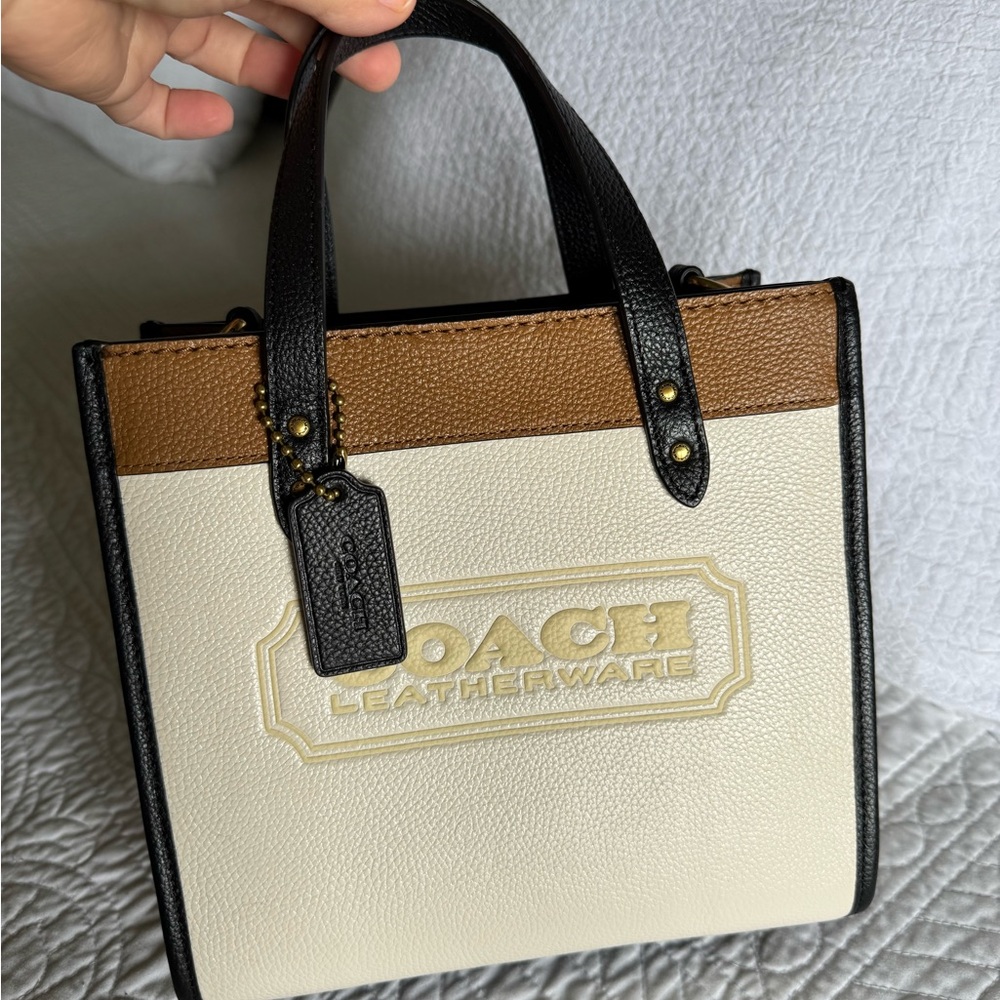 Coach Field Tote 22 Bag leather color block